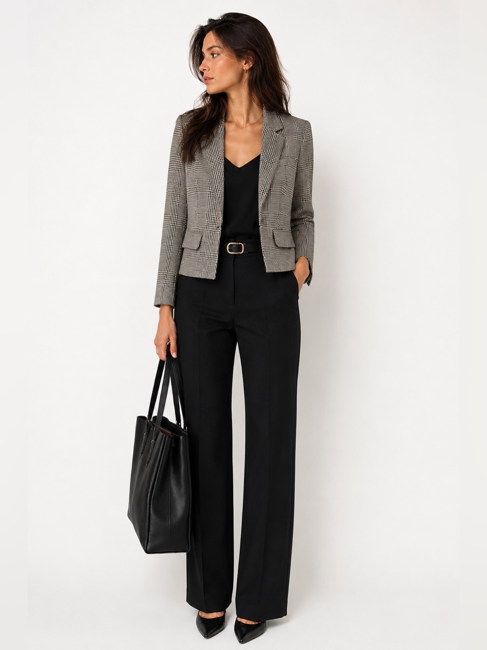 H&M Glen Plaid Tailored Blazer NWT Office Career Jacket Small